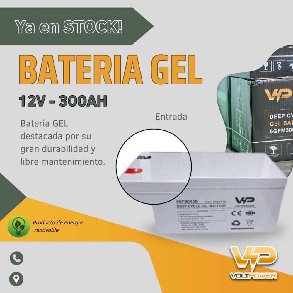 BATERÍA GEL VOLTPOWER 6FM300 2V 300AH
