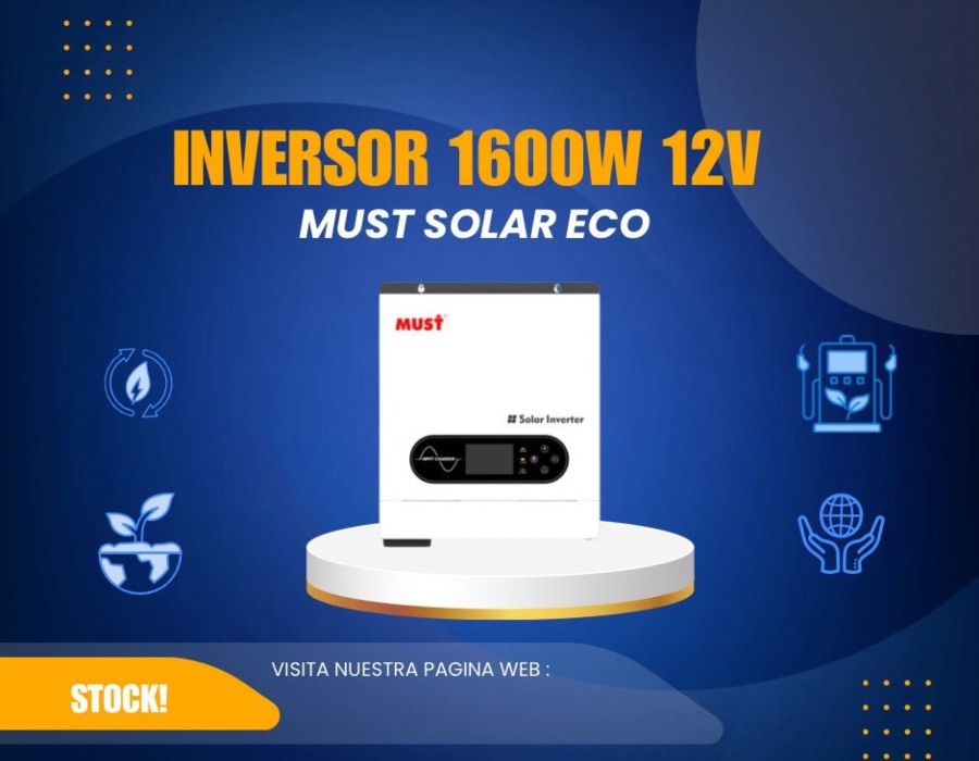 INVERSOR CARGADOR MUST 12V 1.6KW
