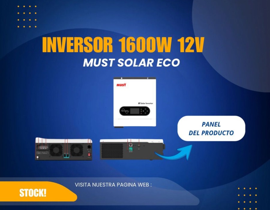 INVERSOR CARGADOR MUST 12V 1.6KW